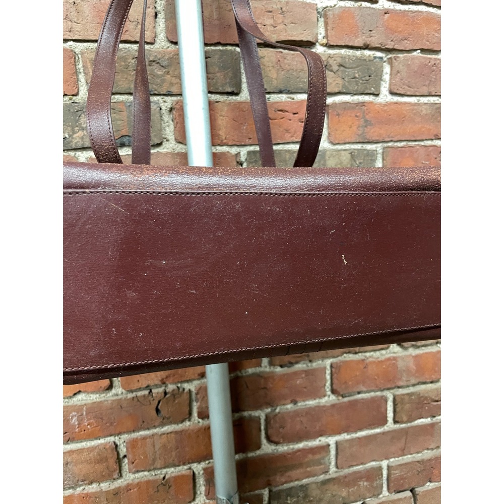 Missoni Leather Tote Bag Burgundy Textured Stitch Shoulder Purse Womens M VTG - Picture 15 of 16